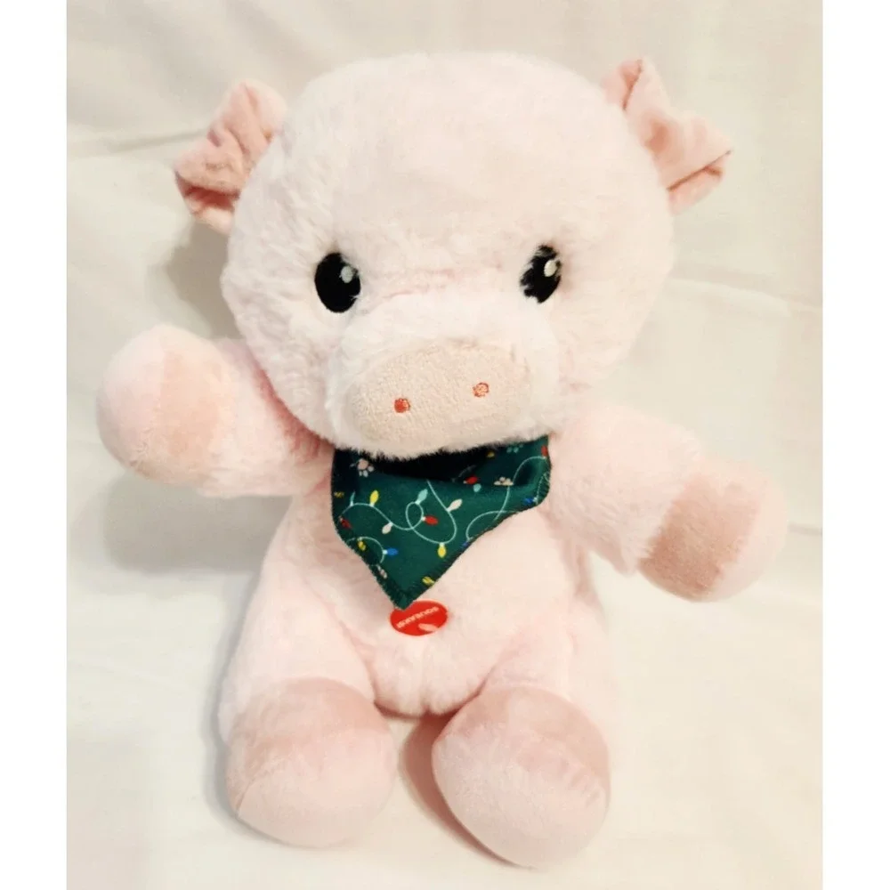 Petsmart Pink Pig Plush Wish‎ Squeaker Xmas Bandana Farm Stuffed Animal Toy
